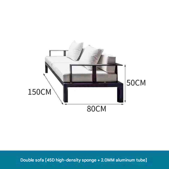 Chinese-Inspired Aluminum Outdoor Sofa Set with Marble Table – Garden & Terrace Lounge