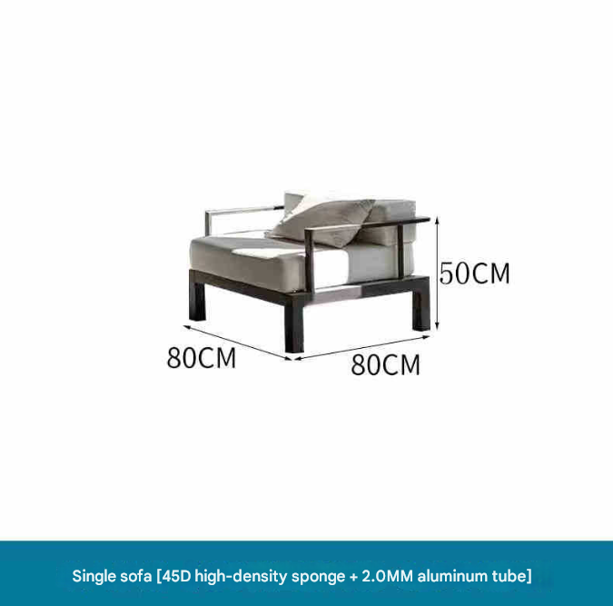 Chinese-Inspired Aluminum Outdoor Sofa Set with Marble Table – Garden & Terrace Lounge