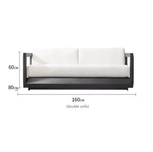 Minimalist Outdoor Aluminum Sofa Set with Matching Coffee Table – Weatherproof Garden Lounge