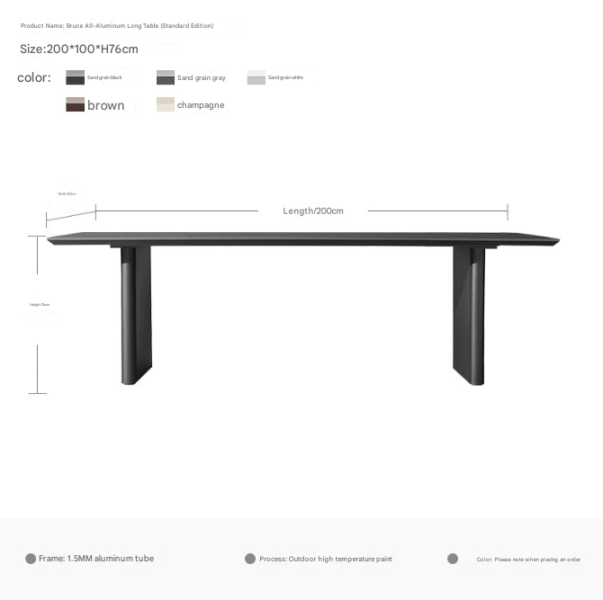 Luxury Outdoor Aluminum Dining Set – Nordic Villa Garden Table with Chairs