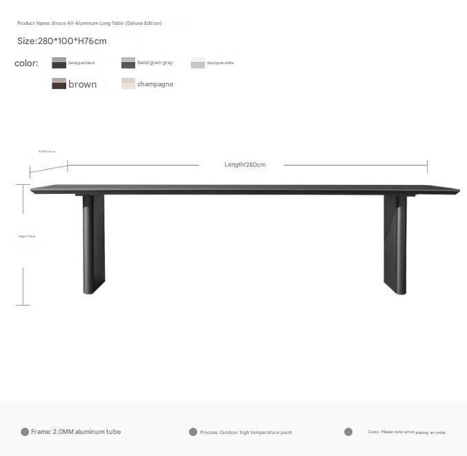 Luxury Outdoor Aluminum Dining Set – Nordic Villa Garden Table with Chairs