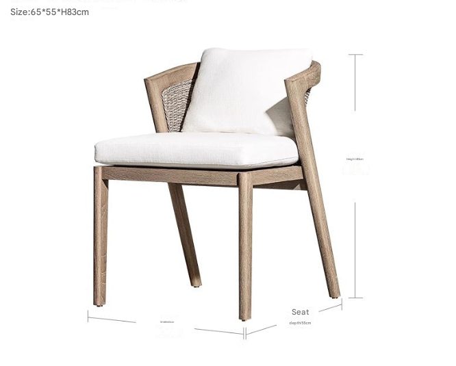 Teak Outdoor Dining Set – Solid Wood Patio Table with Armchairs