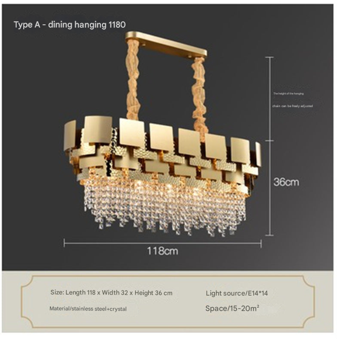 Contemporary Luxury Square Crystal Chandelier for Dining Room