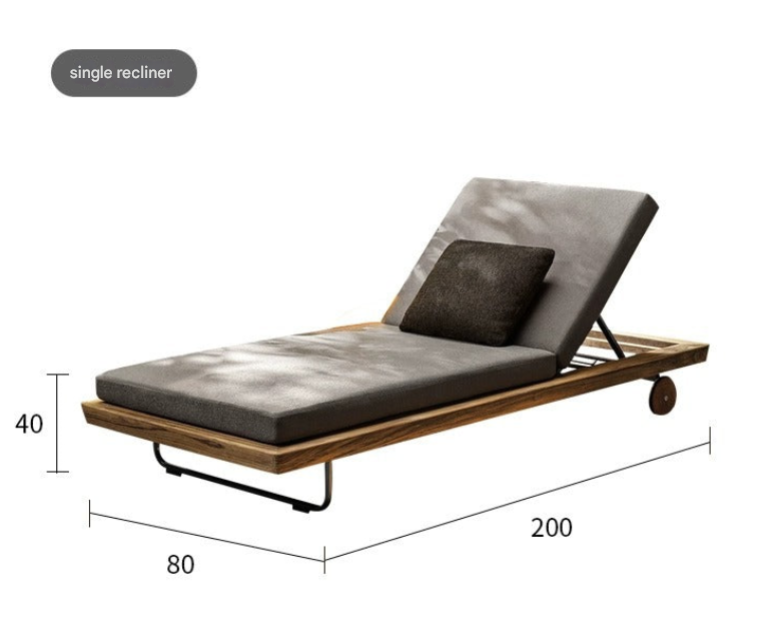 Modern Teak Ribbon Rattan Outdoor Sofa Set – Designer Garden Lounge with Coffee Table