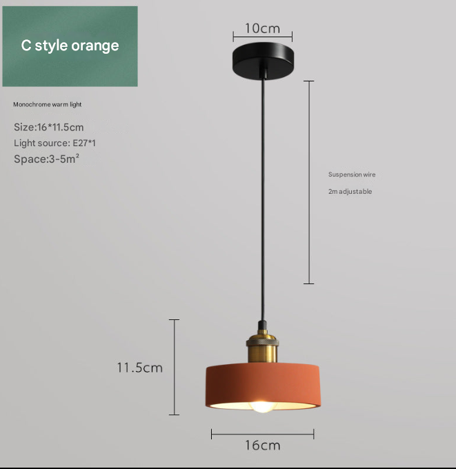 Nordic Industrial Style Three-head Restaurant Chandelier Macaron Simple Dining Table Bar Chandelier Bedroom Bedside Small Chandelier