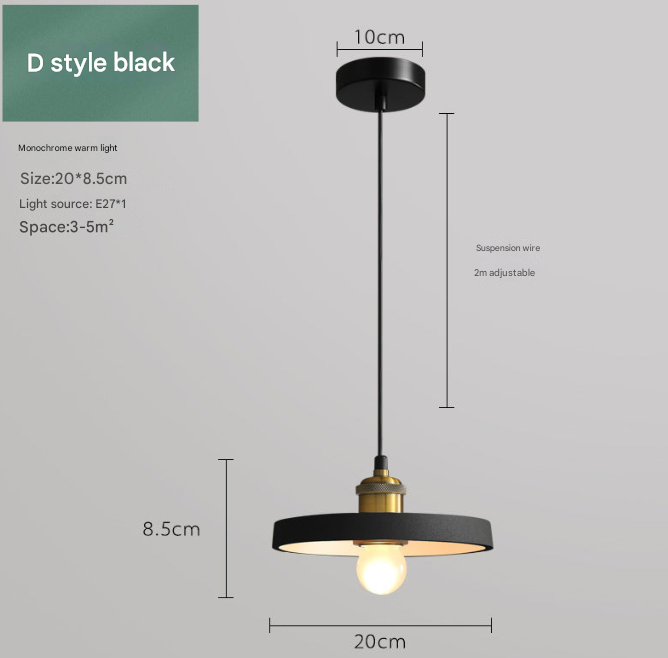 Nordic Industrial Style Three-head Restaurant Chandelier Macaron Simple Dining Table Bar Chandelier Bedroom Bedside Small Chandelier