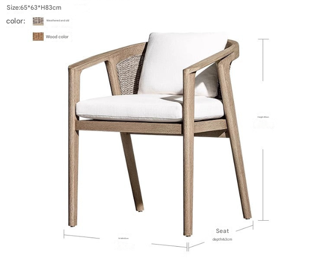Teak Outdoor Dining Set – Solid Wood Patio Table with Armchairs