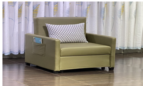 Modern Convertible Armchair Bed with Storage & Side Pocket – Stylish Space-Saving Single Sofa