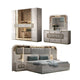 Modern Wooden Bedroom Set with Upholstered LED Headboard & Storage – Luxury King Size MDF Furniture