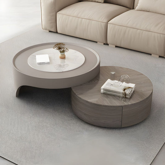 Modern Nesting Coffee Table Set with Wood & Beige Finish – Space-Saving Elegant Design for Contemporary Homes