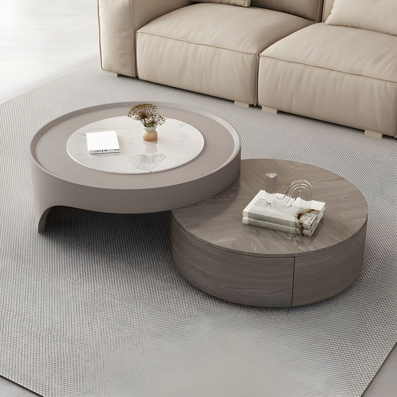 Modern Nesting Coffee Table Set with Wood & Beige Finish – Space-Saving Elegant Design for Contemporary Homes