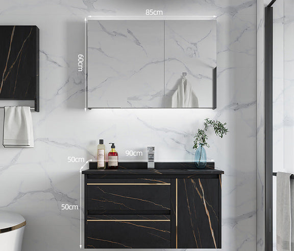 Light-luxury vanity set with smart mirror cabinet 90cm