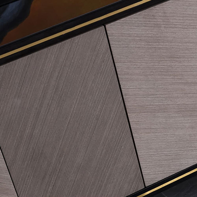 Luxury Black & Wood Coffee Table with Gold Accents – Modern Elegant Centerpiece with Storage Drawers