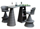 "Outdoor Wicker Bar Set - Patio Rattan High Table & Swivel Bar Stools"