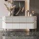 Luxury White & Gold Sideboard with Fluted Detailing – Elegant Storage Cabinet/Side Cabinet/Side Board for Modern Interiors