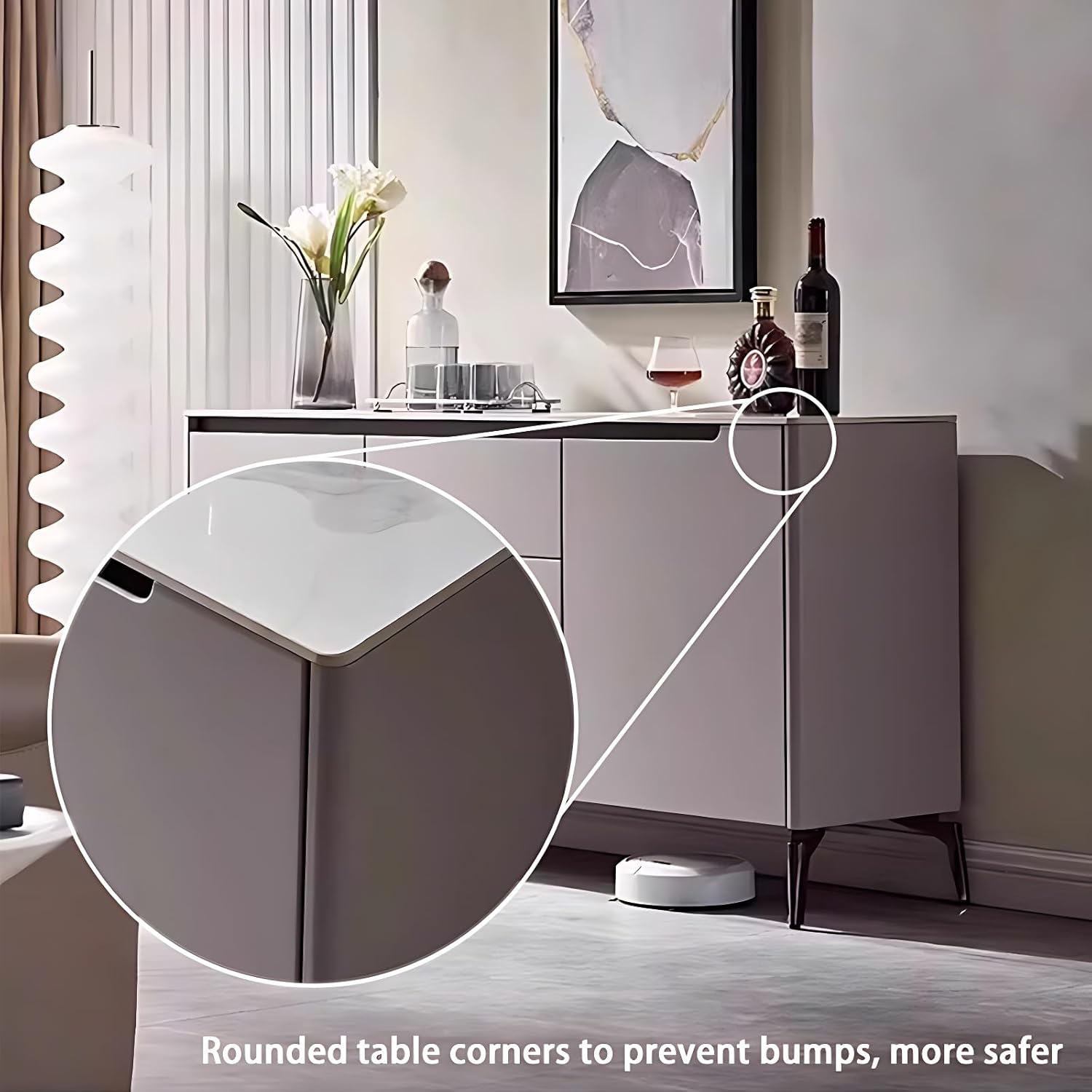 Modern Minimalist Sideboard with Sleek Handle-Free Drawers – Elegant Storage Cabinet/Side Board/Side Cabinet  with Metal Legs