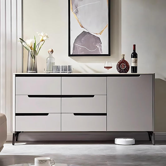 Modern Minimalist Sideboard with Sleek Handle-Free Drawers – Elegant Storage Cabinet/Side Board/Side Cabinet  with Metal Legs