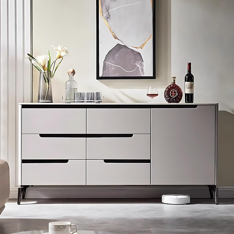 Modern Minimalist Sideboard with Sleek Handle-Free Drawers – Elegant Storage Cabinet/Side Board/Side Cabinet  with Metal Legs
