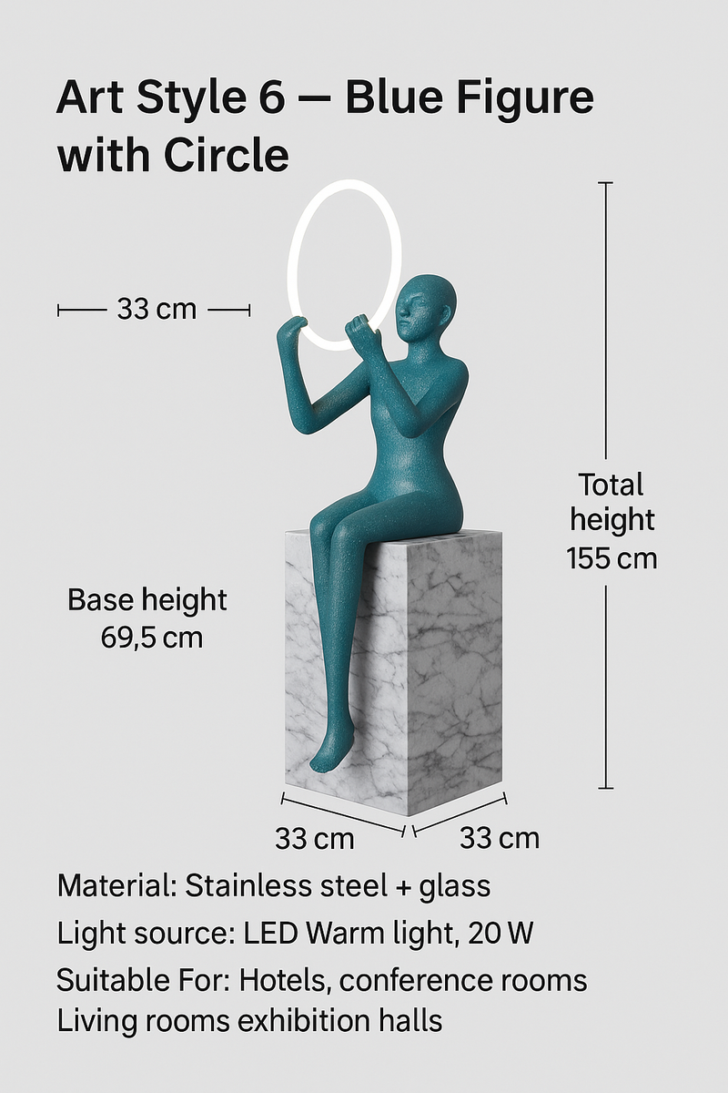 Artistic Creative Human-Shaped Sculpture Ball Floor Lamp Large Decoration Lighting Yoga Sculpture Floor Lamp Manufacturers