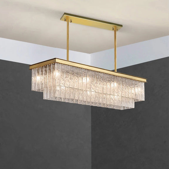 Premium linear glass ceiling light fixture