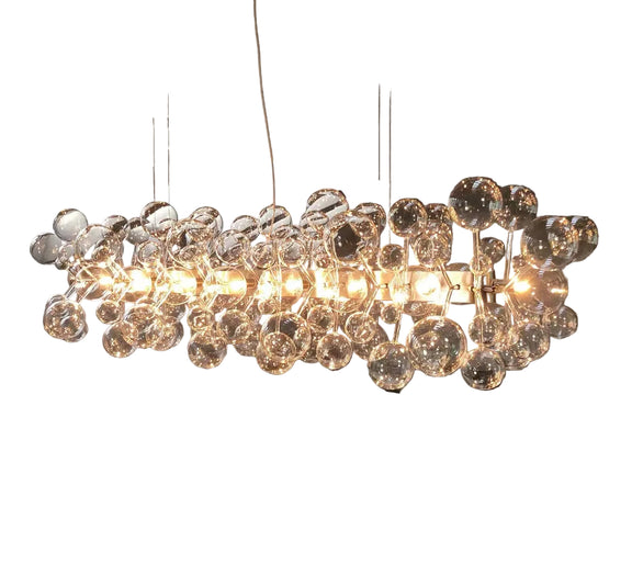 Black metal frame with sparkling glass globes