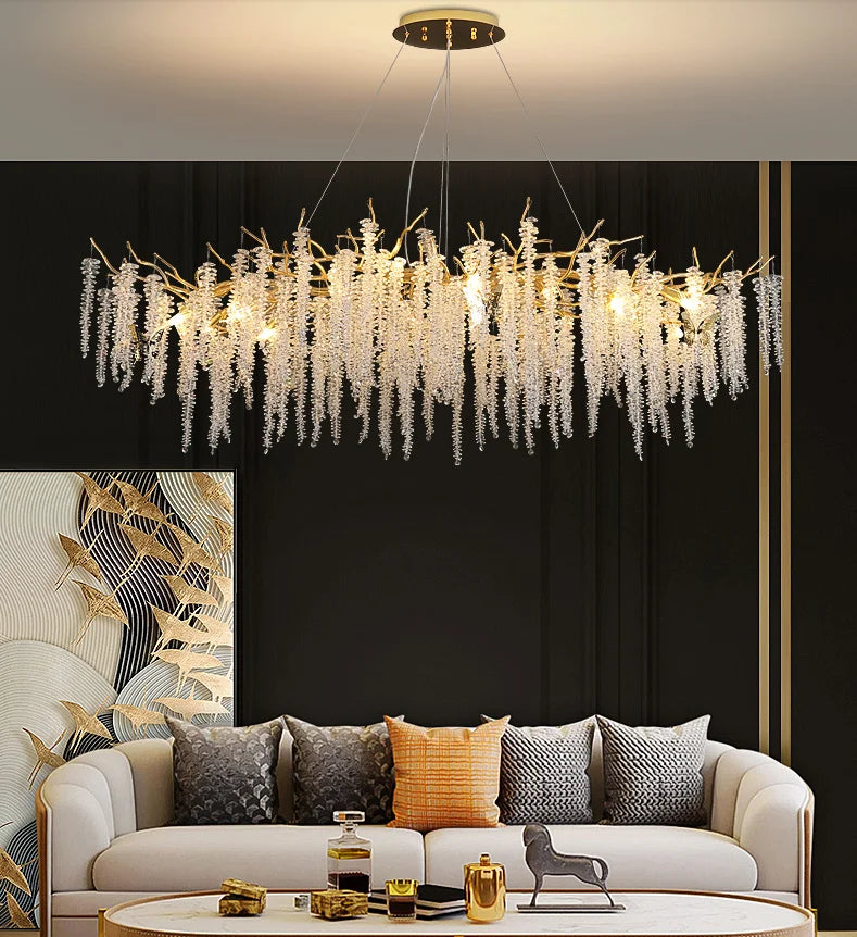 Elegant crystal lighting for luxury villas
