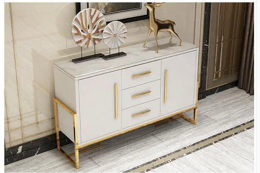 ZQMeal side cabinet featuring a sleek painted finish, ideal for living rooms or dining areas. This multifunctional cabinet serves as a tea cabinet, locker, or entrance storage solution with a simple yet stylish design