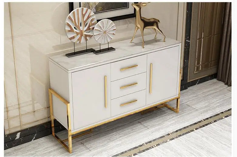 ZQMeal side cabinet featuring a sleek painted finish, ideal for living rooms or dining areas. This multifunctional cabinet serves as a tea cabinet, locker, or entrance storage solution with a simple yet stylish design