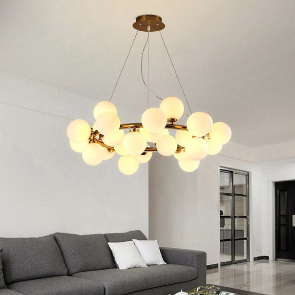 Scandinavian frosted glass globe pendant light