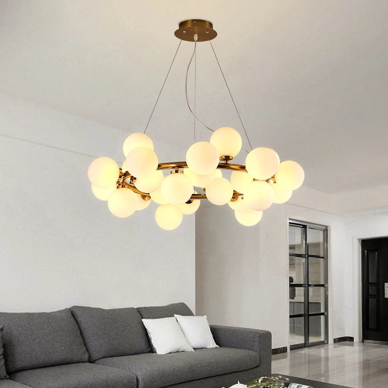 Scandinavian frosted glass globe pendant light