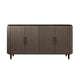 Elegant Fluted Sideboard with Gold Handles & Black Top – Modern Storage Cabinet/Side Cabinet/Side Board  for Luxurious Interiors