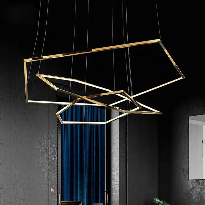 Adjustable height multi-circle LED hanging light fixture