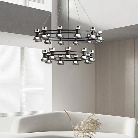Linear smoked glass ceiling light for dining table