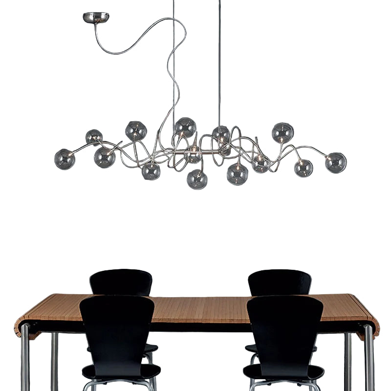 Luxury chandelier with smoked glass spheres