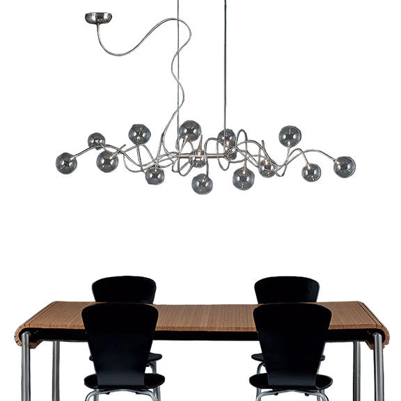 Luxury chandelier with smoked glass spheres