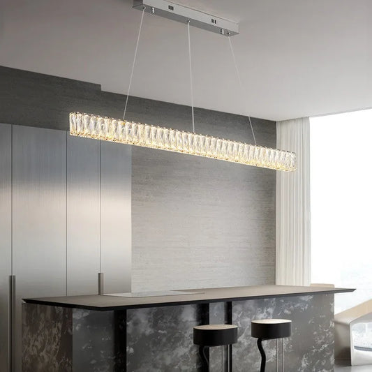Slim modern pendant light with acrylic diffuser