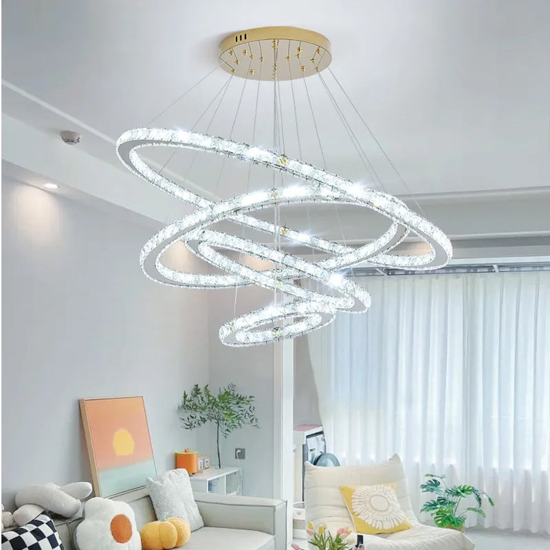 Ceiling-mounted spiral chandelier for living rooms and hotels