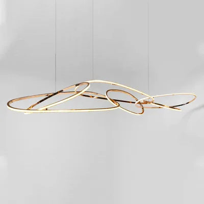 Floating wave light fixture for dining and living rooms