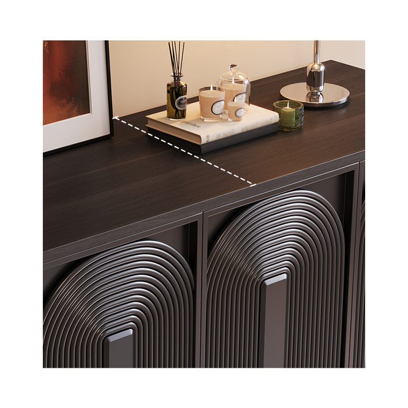 Modern Dark Wood Sideboard with 3D Carved Design – Elegant Storage Cabinet/Side Board/Side Cabinet  for Contemporary Interiors