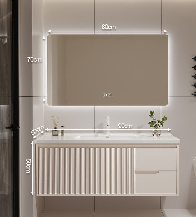 Smart illuminated mirror with integrated storage shelves