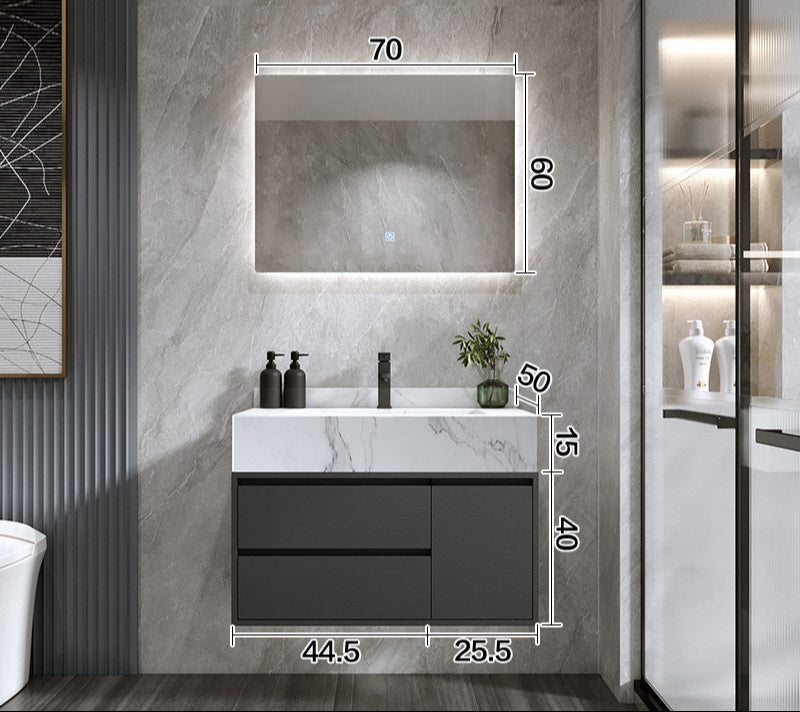 Modern wall-mounted black bathroom cabinet