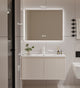 Light luxury cream bathroom vanity set with LED smart mirror