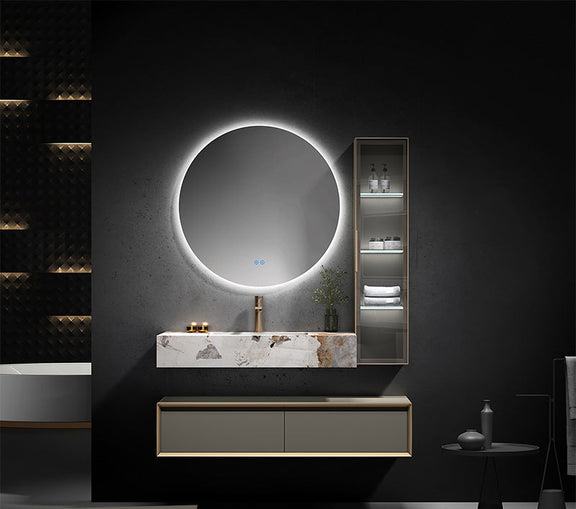 Luxury modern bathroom vanity set with storage and smart mirror