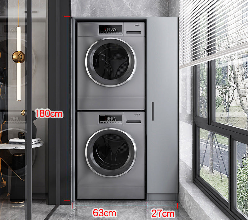 vertical laundry storage unit balcony design