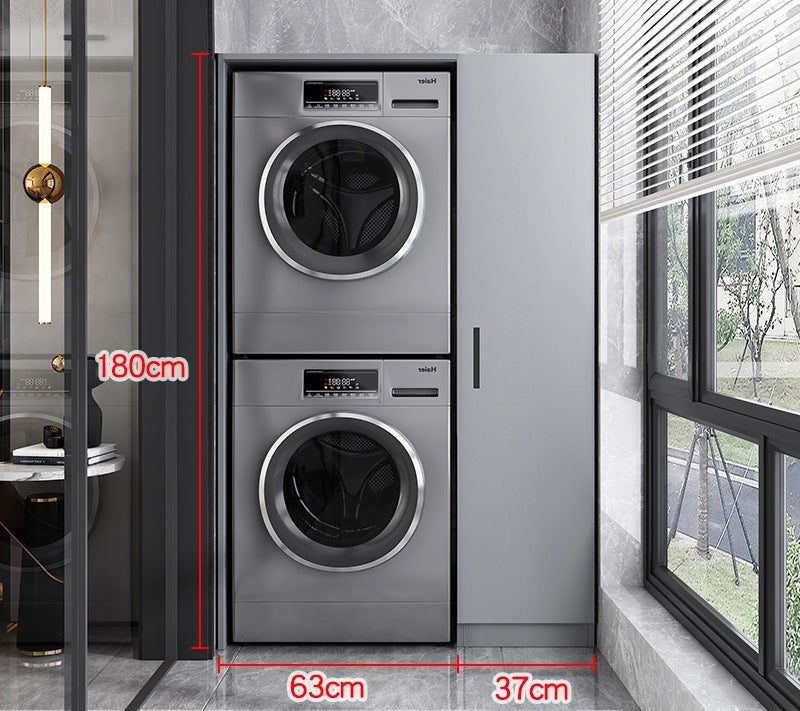 quartz top laundry cabinet with storage