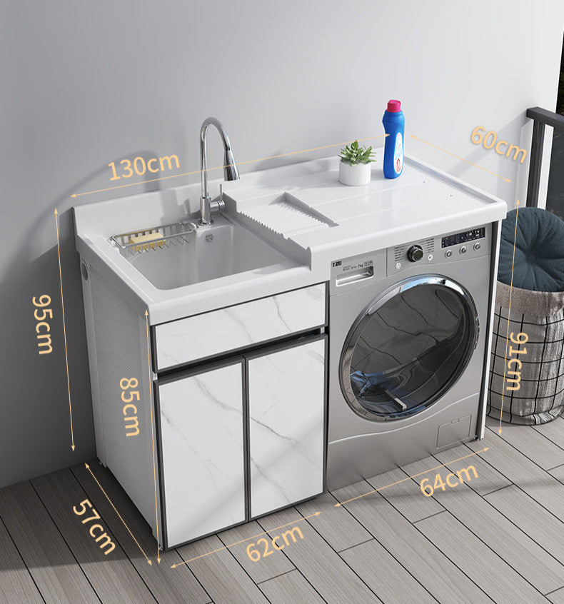 balcony laundry unit with storage and basin left side orientation