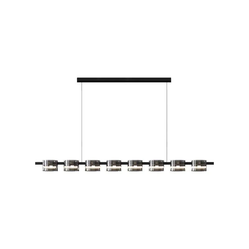 9-light smoked glass LED ceiling fixture