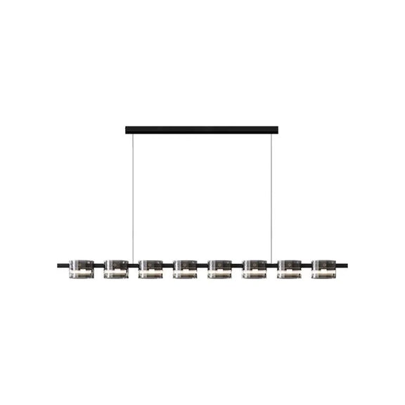9-light smoked glass LED ceiling fixture