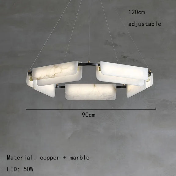 HX-RC047 luxury hanging light with stone panels