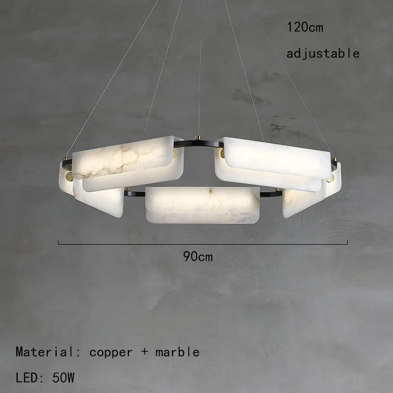 HX-RC047 luxury hanging light with stone panels
